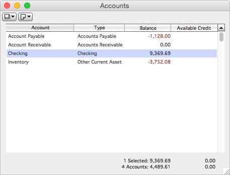 eFinance Accounts List